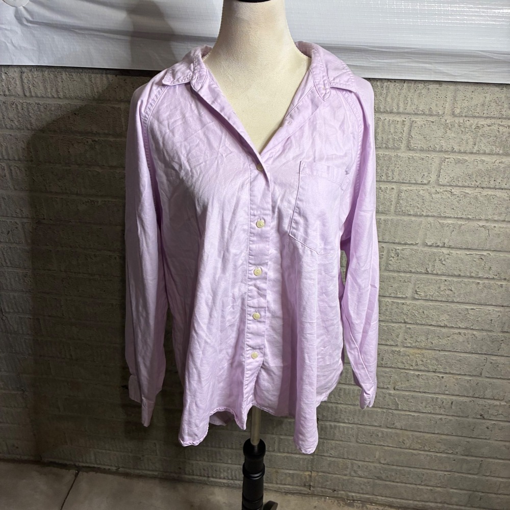 Universal Thread Womens XL Lavender Button‎ Down Long Sleeve Shirt Pocket Casual